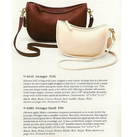 Coach Vintage - Beautiful - Swinger Crossbody 4040 in Bone, Almost Unused! 80s - Picture 9 of 12